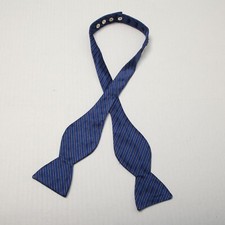 Carrot  Gibbs Bow Tie Blue Striped Silk