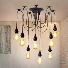 8 Head Industrial Chandelier Spider Ceiling Light Multi Bubble Pendant Lamp UK