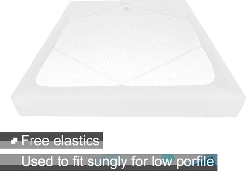 Box Spring Cover Twin Size - Jersey Knit & Stretchy Wrap Twin/Twin XL, White - Picture 5 of 6