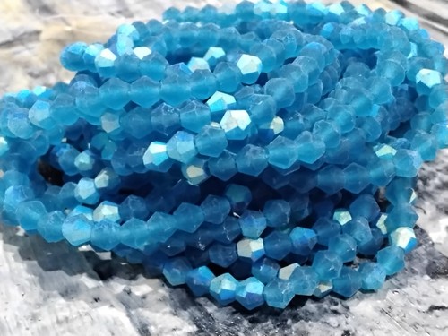 Estilo de cristal austriaco, vidrio facetado, grado AA, bicono, 4x4 mm, azul acero, 87 piezas - Imagen 2 de 4