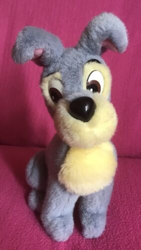 Vintage Disneyland Lady And The Tramp Dog Grey Yellow Soft Plush Toy 9” x 8” - Picture 1 of 12