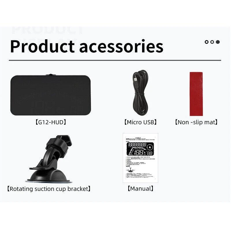 5.5" Coche Digital GPS Head Up Display HUD Velocímetro Alarma de Sobrevelocidad Universal Foto 2 de 4