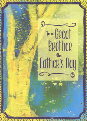 Yellow Tree with Gold Foil Border Father's Day Card for Brother