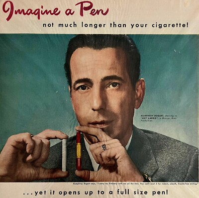 Humphrey Bogart Kimberely Pockette Pen 1948 Advertisement Eversharp DWCC12