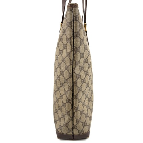 Vintage GUCCI Tote Bag GG Supreme PVC Leather Brown - Picture 5 of 18
