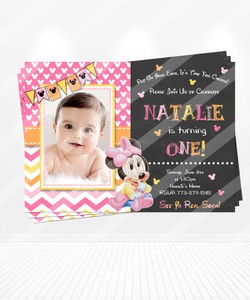 Baby Minnie Mouse 1st Birthday Invitations Print Your Own Minnie