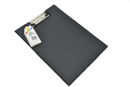 10 x A4 Foldover Black Clipboard Foolscap Fold Over PVC Clip Board - Picture 2 of 2