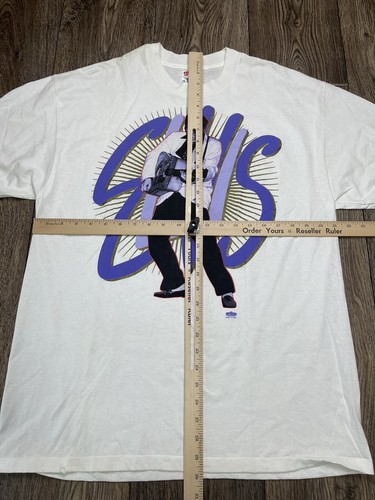 Camisa De Colección Elvis Presley Cuello Redondo Años 90 Puntada Única Blanca XL Hanes - Imagen 4 de 14