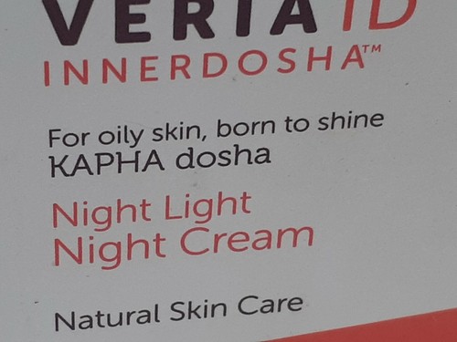 VERIA ID INNERDOSHA ~ NEW Night light Moisturizer Oily Types 1.7 Oz. Natural - Picture 3 of 7