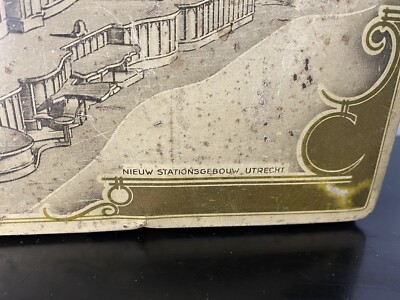 Antique Dutch Tin Cigars Box Dedicated To Utrecht Rail station 100 Years