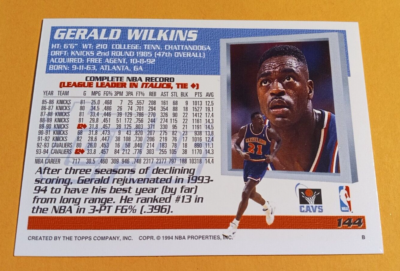 1994-95 Topps Spectralight #144 Gerald Wilkins - Cavaliers | eBay