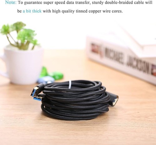USB 3.0 Extension Cable, 2-Pack 6ft USB Extension Cable Braided Extender Cord - - Picture 5 of 7