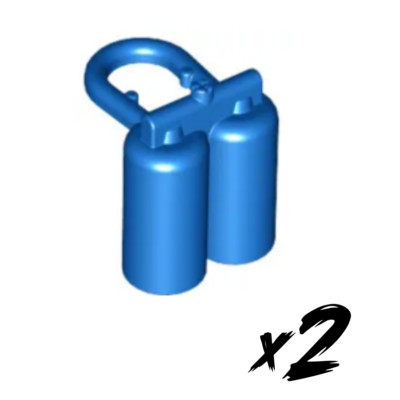 2x LEGO 3838   Taucher Sauerstoffflasche Tauchlehrer   blue