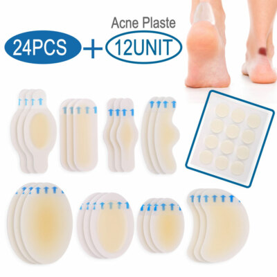 Hydrocolloid Bandages 24 Blister Bandage 12 Acne Patches Blister Pads Waterproof