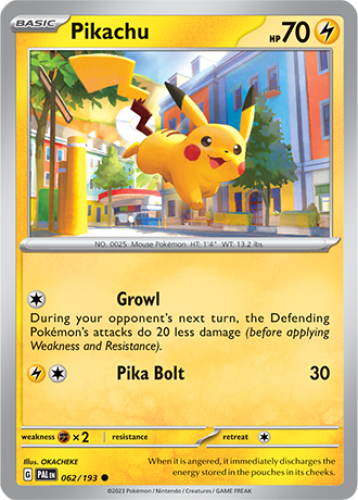 1x Pikachu 062/193 REVERSE HOLO Paldea Evolved Pokemon TCG Card NM
