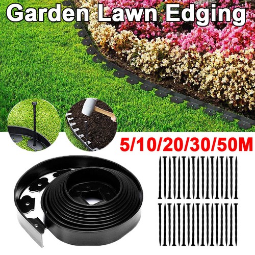 10-50M Flexible Garden Bed Edging Lawn Grass Border Paving Edge Rolls +30 Pegs - Picture 2 of 20
