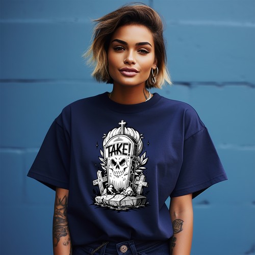 Camiseta "HALLOWEEN_214" Calavera y Huesos Cruzados - ¡Spooktacularmente Divertida! Diseño Unisex - Imagen 8 de 46