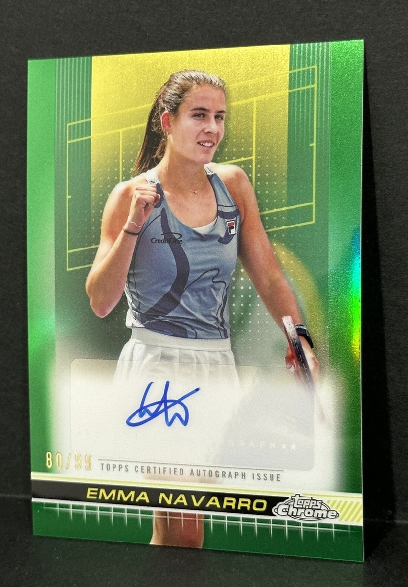 2024 Topps Chrome Tennis Emma Navarro Auto Green Refractor /99 | eBay