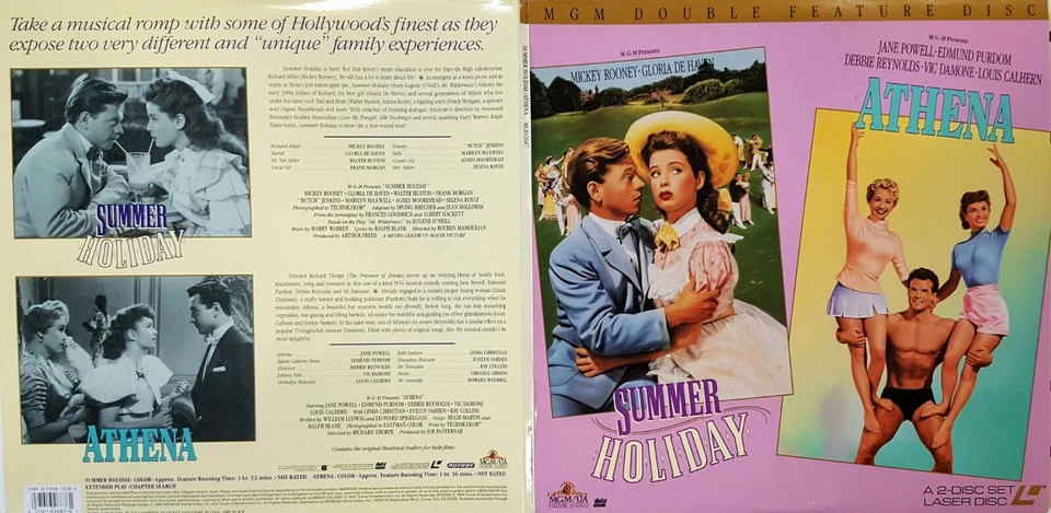 SUMMER HOLIDAY - ATHENA / Double Feature (Laserdisc, MGM. 1992) 2 Discs - Image 4 of 4