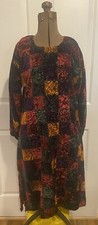 Vintage Long Sleeve Velvet Squares Dress “S Tailors” Side Slits