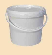 10 x 10L Plastic Buckets With Lids In White ...Perfect For Storage