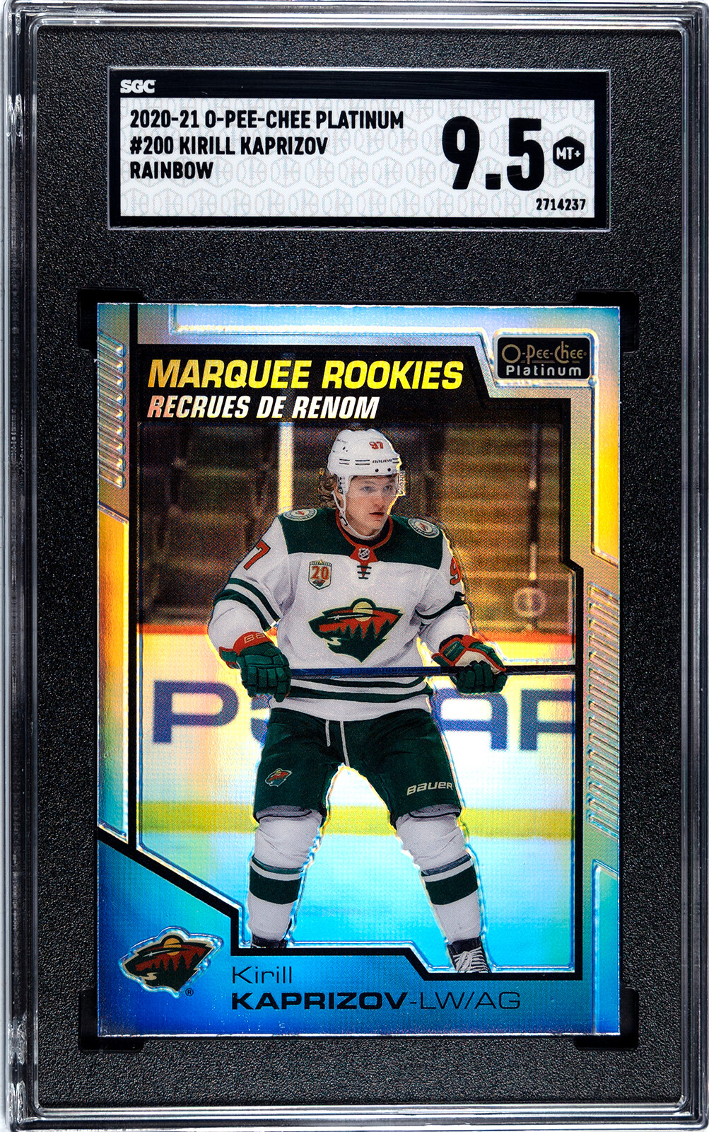 2020-21 OPC Platinum Marquee Rookie Rainbow 200 Kirill Kaprizov Wild SGC 9.5 MT+