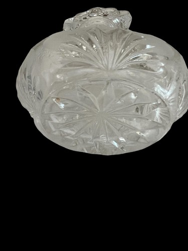 Small Empty Clear Glass Perfume Bottle with Etch Design & Rose Shape Dauber - Picture 7 of 7