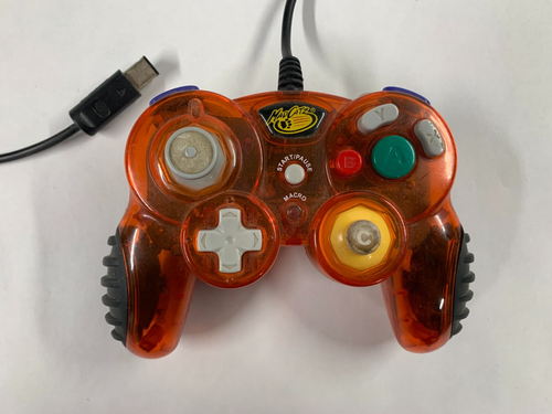 Mando Nintendo GameCube MadCatz Pad Pro con cable transparente naranja
