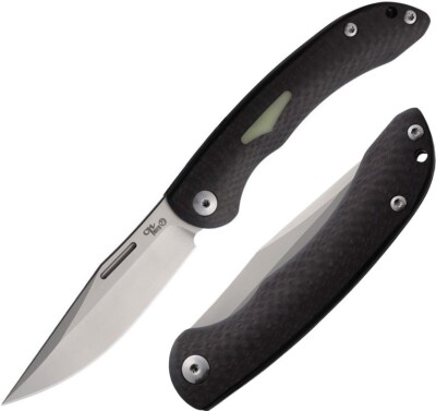 CH KNIVES Folder Folding Knife 3'' Bohler M390 Steel Blade Carbon Fiber Handle