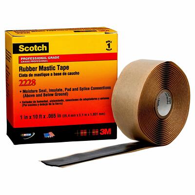 3M Scotch 2228 1'' x 10 ft Professional Grade Electrical Rubber Mastic Tape - 1pk