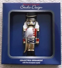 REGENT SQUARE NUTCRACKER ORNAMENT - EUROPEAN CRYSTALS - NIB