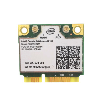INTEL CENTRINO 100 WIRELESS N HALF-MINI-HEIGHT CARD MINICARD 100BNHMW ...