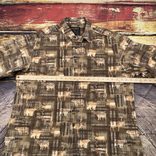 Woolrich Corduroy Shirt Mens XL Button Down Brown Bear Elk Hunting Outdoors USA - Picture 10 of 13