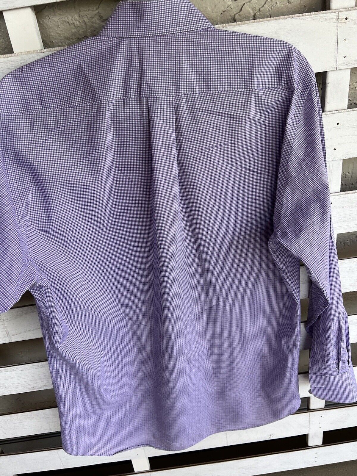 Peter Millar 1854 button up shirt Purple checkere… - image 12