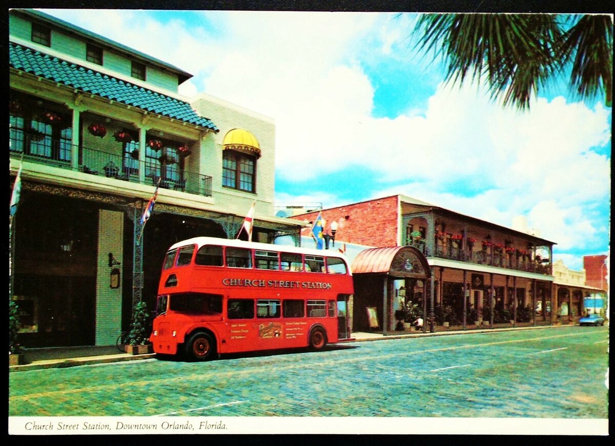 1980s Church Street Station, Double-Decker Bus, Historic District, Orlando,  FL