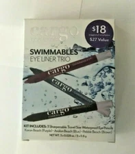 CARGO SWIMMABLES EYE LINER TRIO KARON, AVALON, PEBBLE BEACH 3x0.028oz NIB