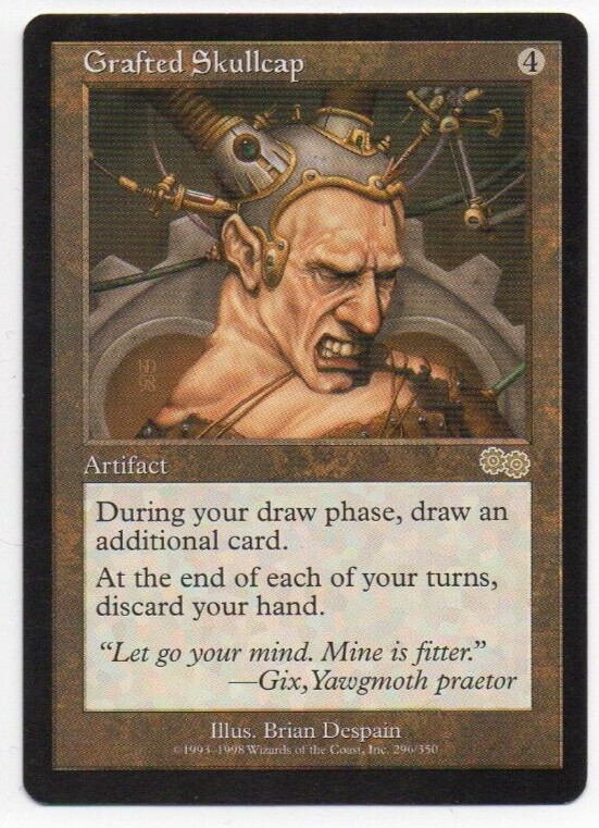 MTG 1x Grafted Skullcap - Urza's Saga Rare 296/350 LP