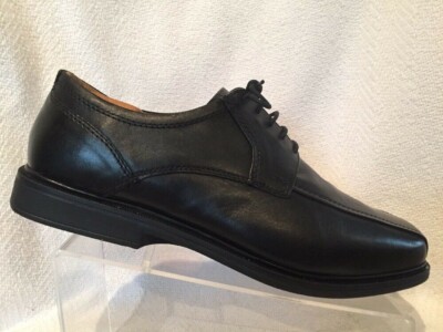 Marks Spencer M&S Collection Bicycle Toe Black Leather Derby Shoe Men 10.5 Dress