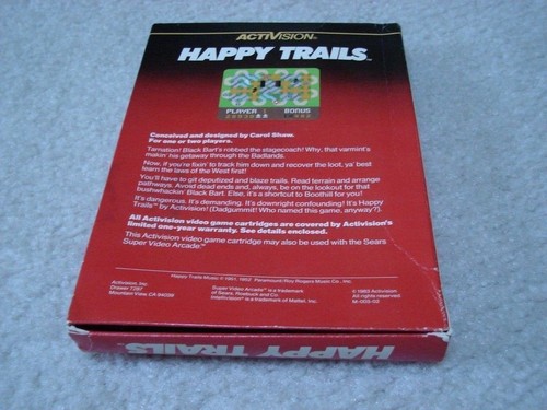 Mattel Intellivision, Happy Trails, NUR Box und ein Overlay (ohne Spielkassette) - Bild 2 von 11