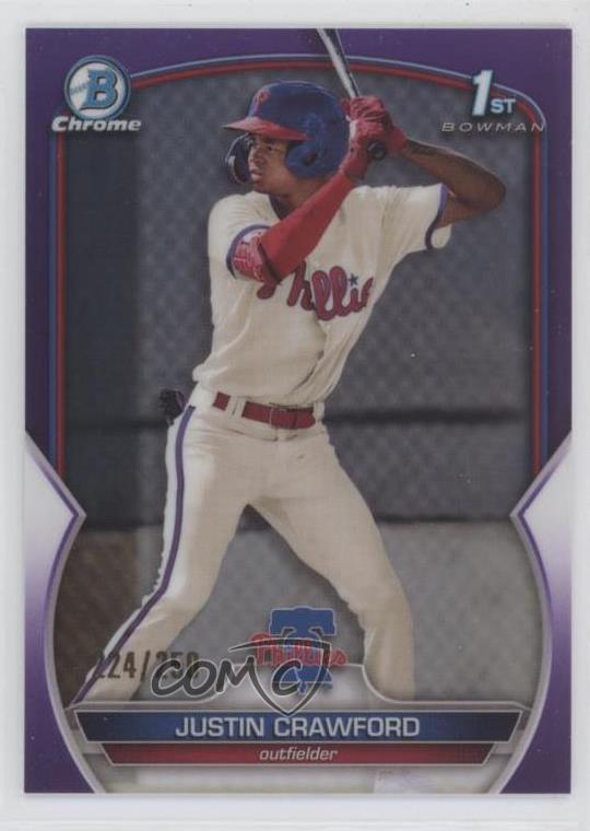2023 Bowman Chrome Prospects Purple Refractor /250 Justin Crawford #BCP-3