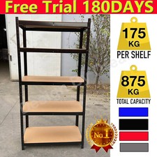 NEW 5 TIER METAL SHELVING UNIT STORAGE RACKING SHELVES GARAGE WAREHOUSE SHED UK