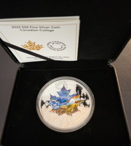THE CANADA 🇨🇦  FINE  SILVER $50 COIN 2022  3 Oz. 0.999 - CANADIAN COLLAGE.