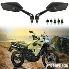 For Kawasaki KLR650 KLR 650 650S 600 250 Motorcycle Rear View Side Mirrors Black