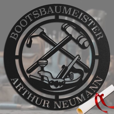 Bootsbauer Geburtstag Geschenk - Zunftzeichen Schild mit Wunschtext