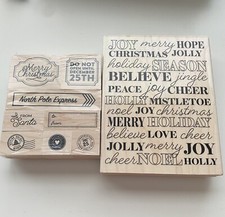 Recollections Christmas Wood Stamps 9 Piece Set