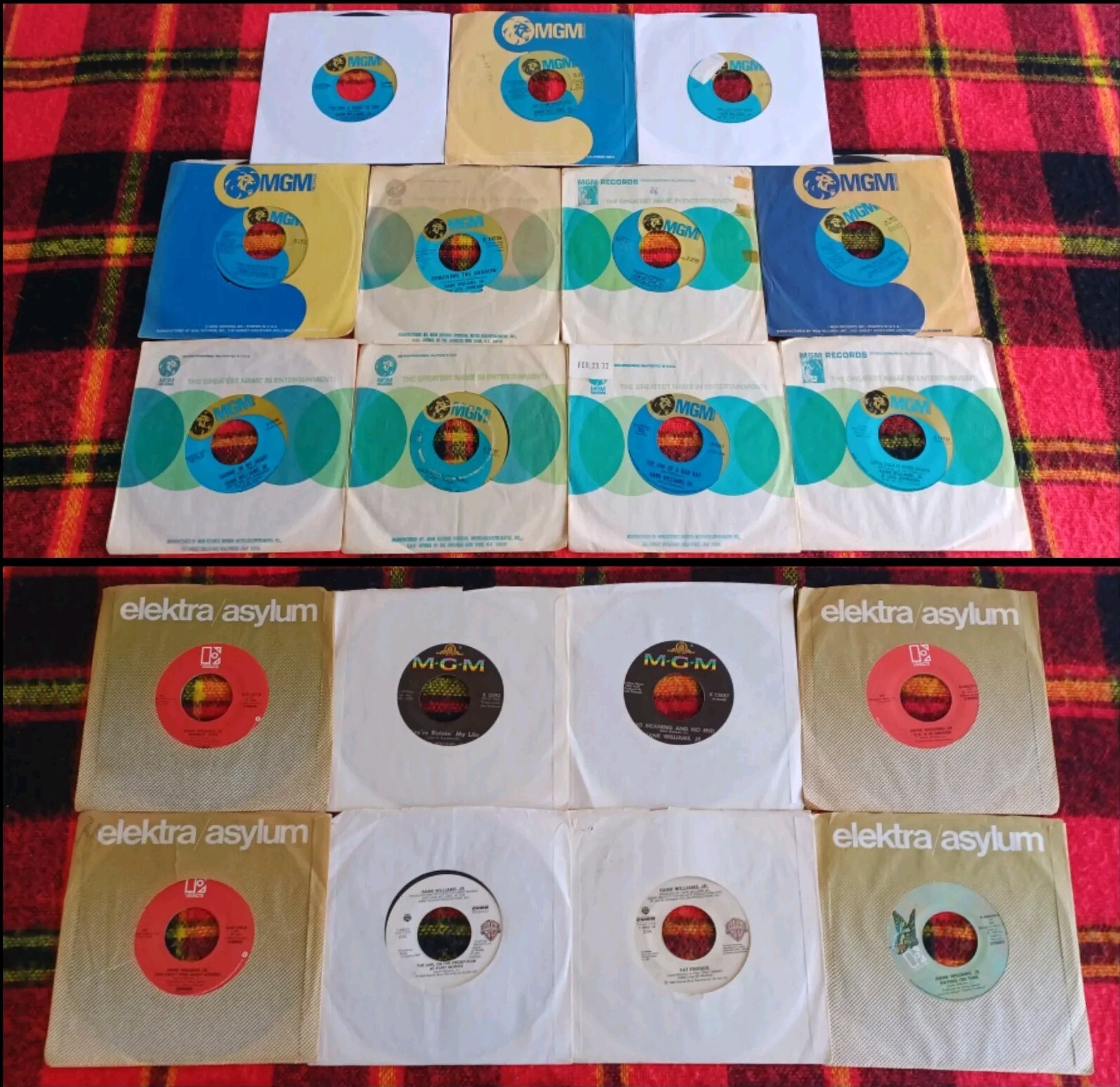 Lot of (19) Hank Williams Jr. 45 RPM Records bocephus Vinyl Lot