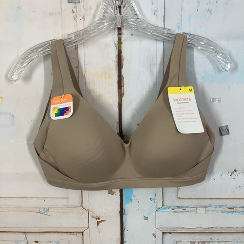 Warners RA2231A Back Smoothing Contour Bra Size M Beige Wirefree Back Close