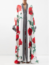 Dolce & Gabbana Poppy Print Silk-twill Coat Size 40 (us 4) New With Tags