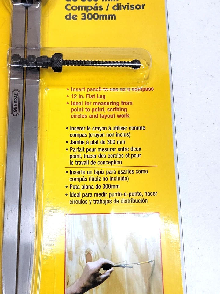 General Tools Steel Adjustable Flat Leg 12" Compass Divider, 451-12 - Image 4 of 4