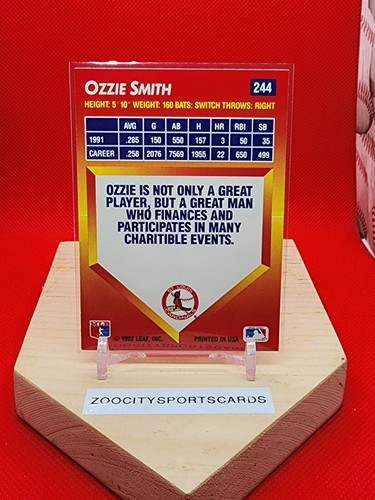 Ozzie Smith 4 Baseball Card Lot - NM-Mint - St. Louis Cardinals - Free Shipping - Picture 9 of 9